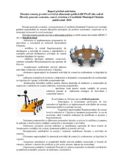 Raport privind activitatea Direcției comerț, prestări servicii și alimentație publică pentru anul 2024